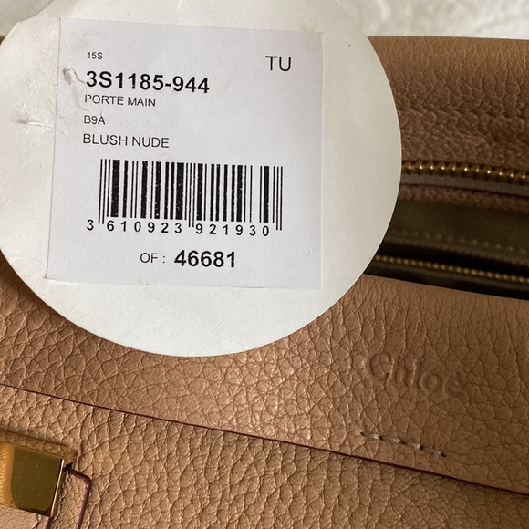 Brand new, authentic Chloe Porte Main bag in blush nude. Card of authenticity. - Picture 8 of 8